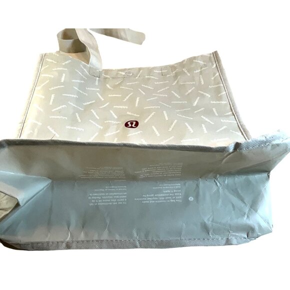 Lululemon 100% Recycled Polypropylene Reusable Shopping Tote w/ Red Logo 12.5x15 - Picture 4 of 4